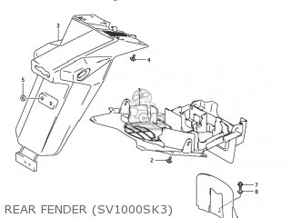 REAR FENDER (SV1000SK3) - SV1000S 2005 (K5) USA (E03)