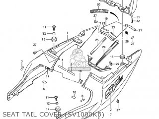 SEAT TAIL COVER (SV1000K3) - SV1000S 2005 (K5) USA (E03)