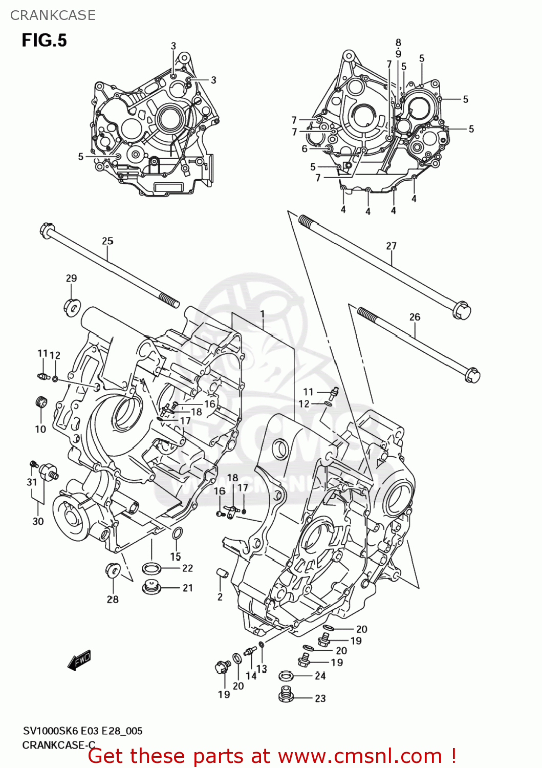 CRANKCASE SV1000S 2006 (K6) USA (E03)