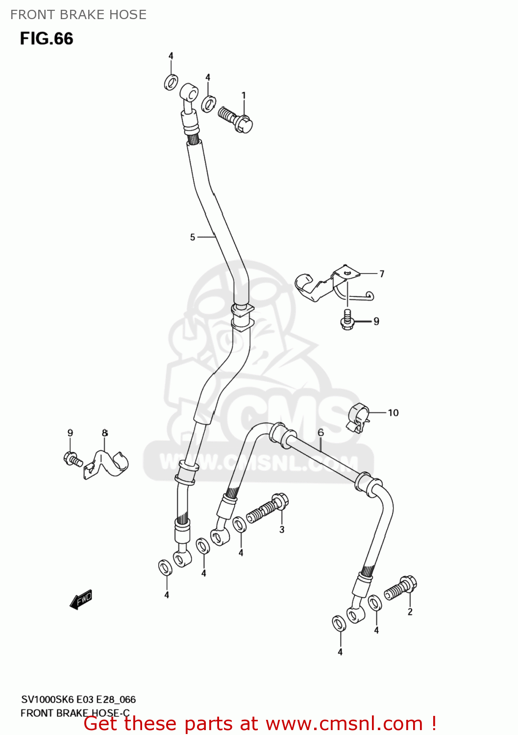 FRONT BRAKE HOSE SV1000S 2006 (K6) USA (E03)