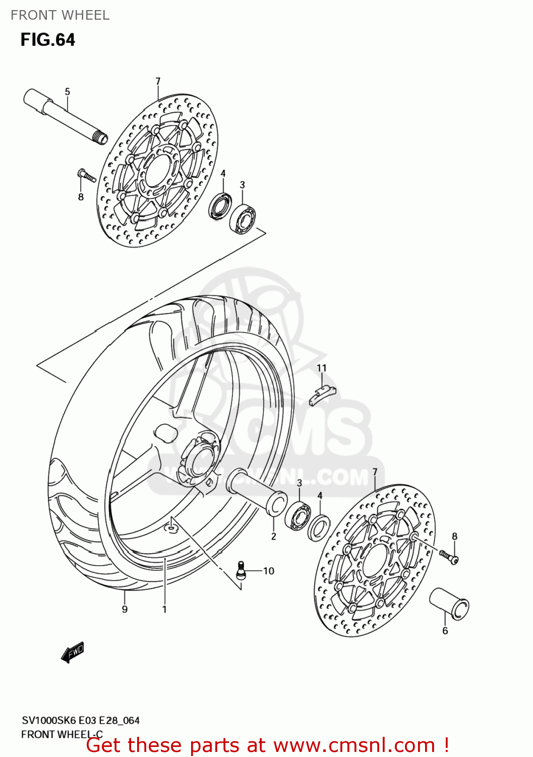 FRONT WHEEL SV1000S 2006 (K6) USA (E03)