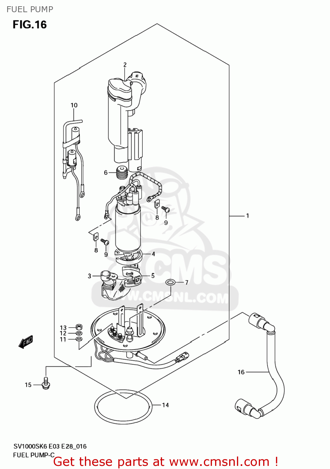 FUEL PUMP SV1000S 2006 (K6) USA (E03)