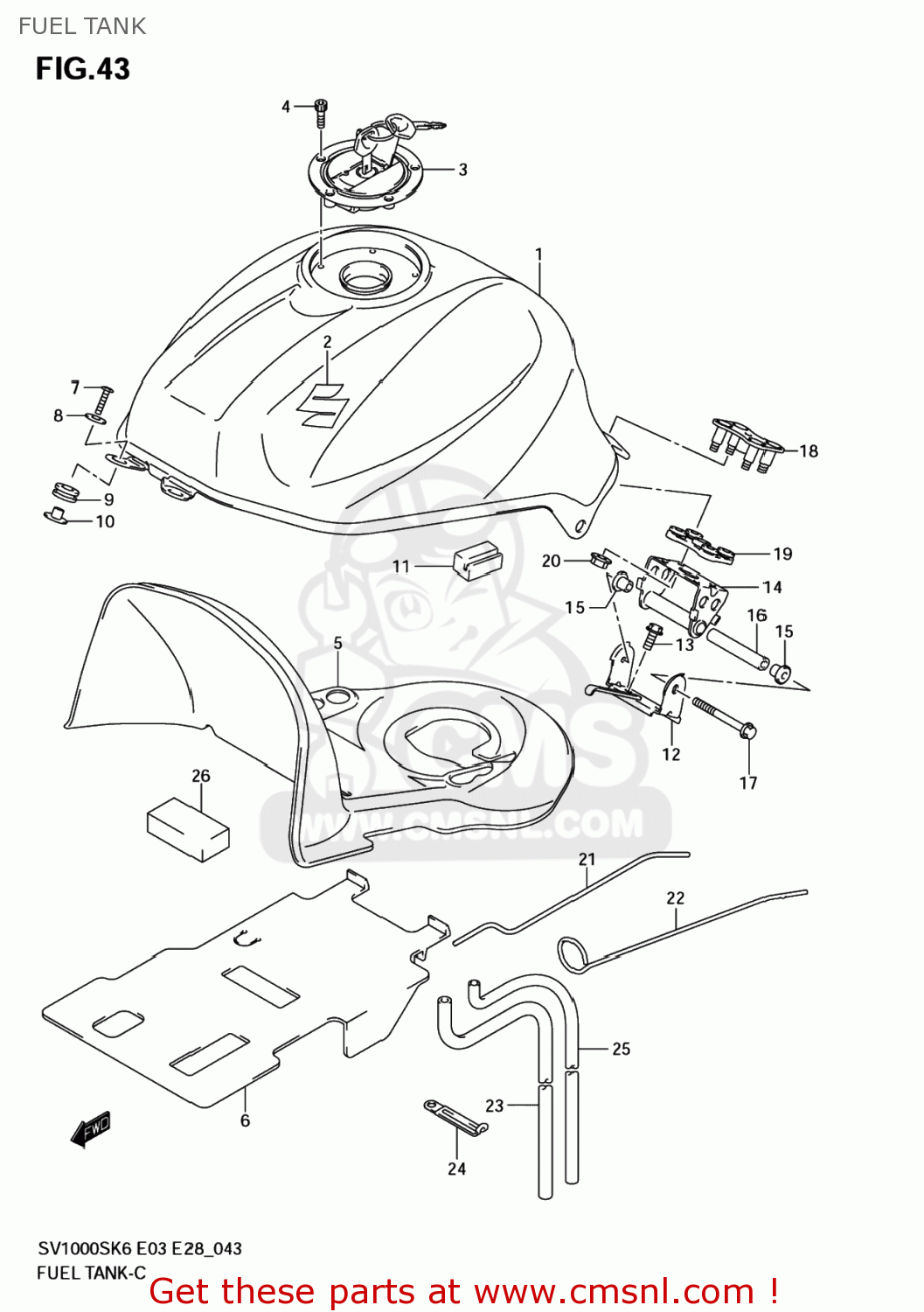FUEL TANK SV1000S 2006 (K6) USA (E03)