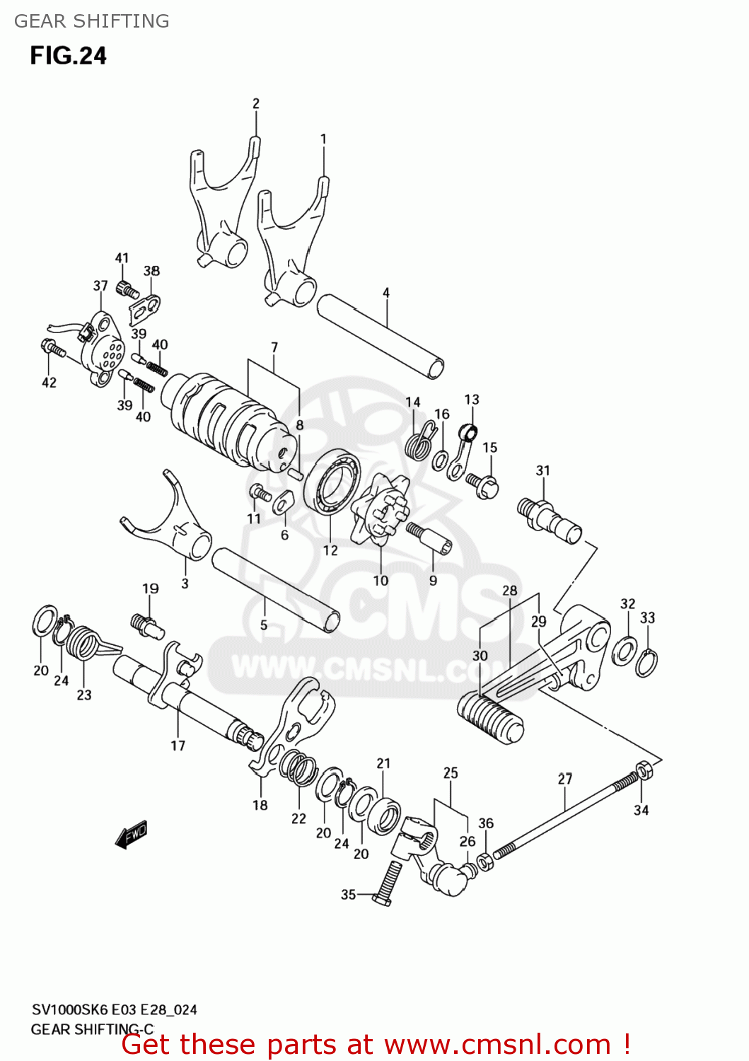 GEAR SHIFTING SV1000S 2006 (K6) USA (E03)