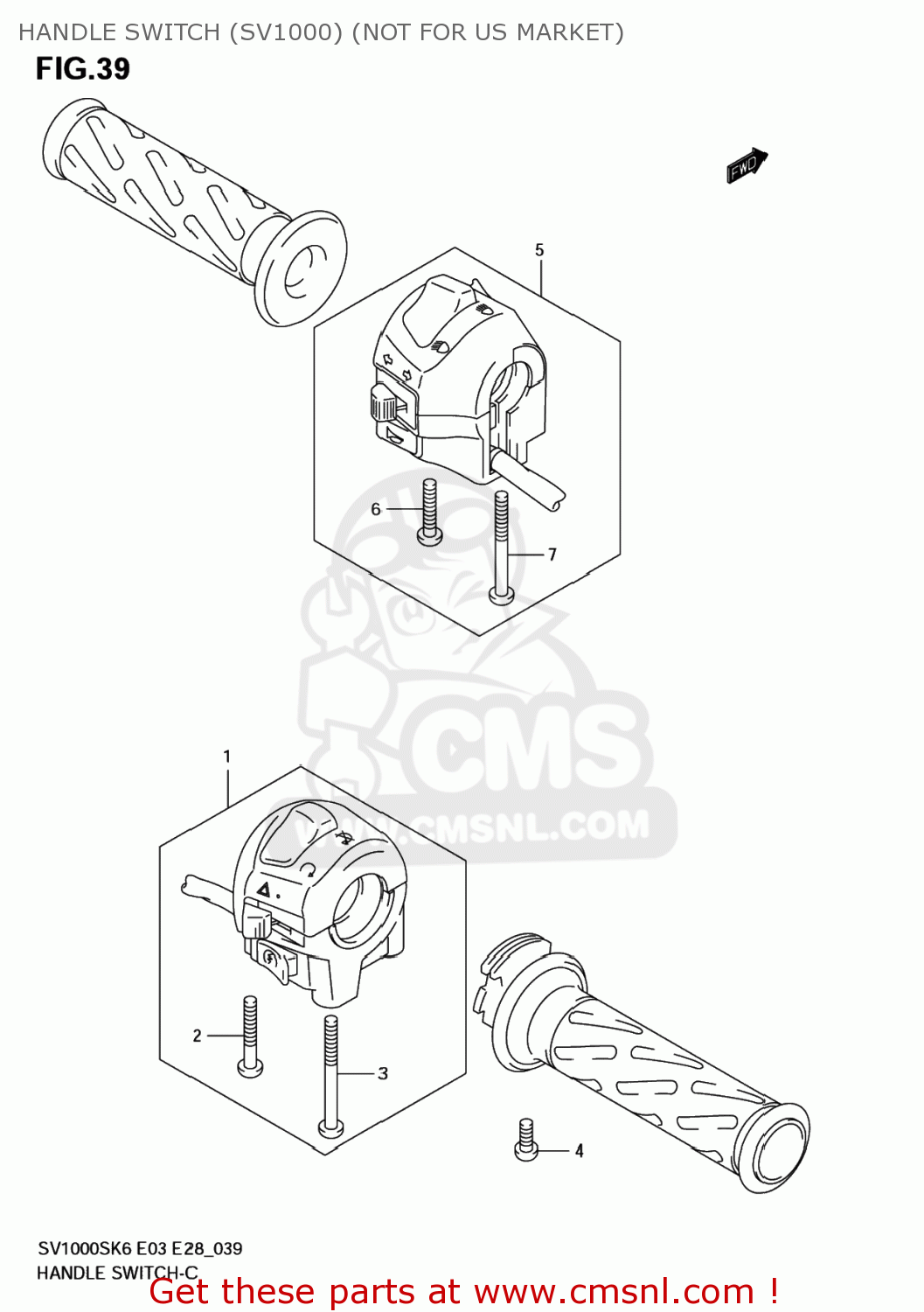 HANDLE SWITCH (SV1000) (NOT FOR US MARKET) SV1000S 2006 (K6) USA (E03)