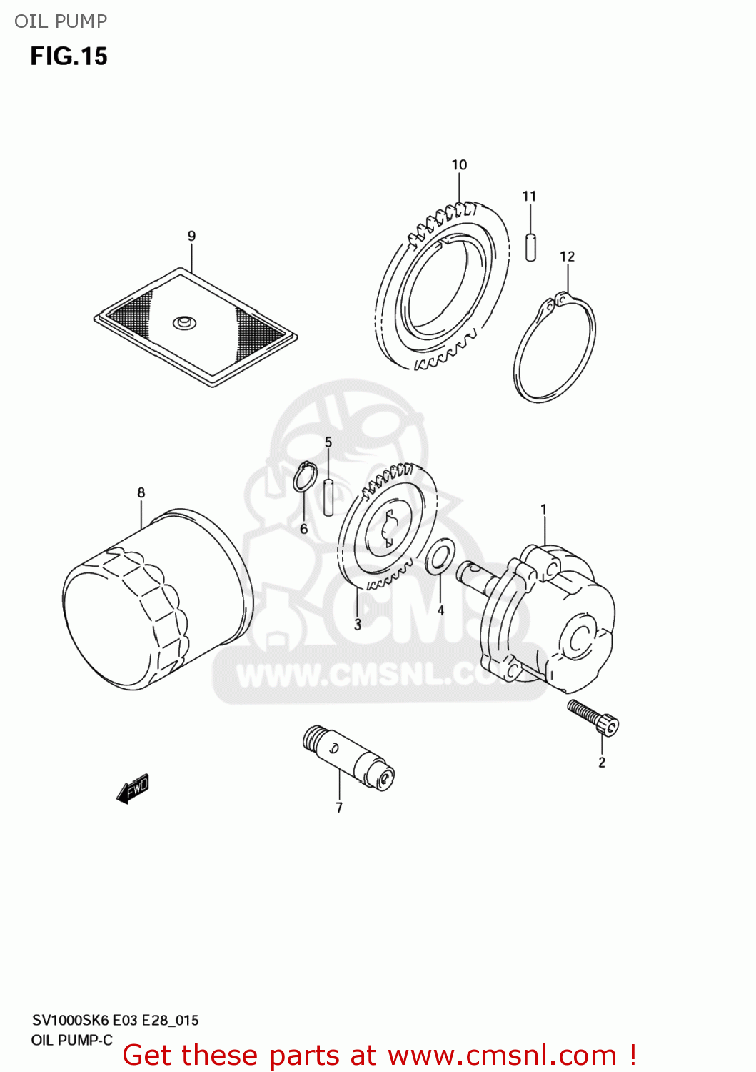 OIL PUMP SV1000S 2006 (K6) USA (E03)