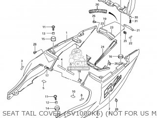 SEAT TAIL COVER (SV1000K6) (NOT FOR US MARKET) - SV1000S 2006 (K6) USA (E03)