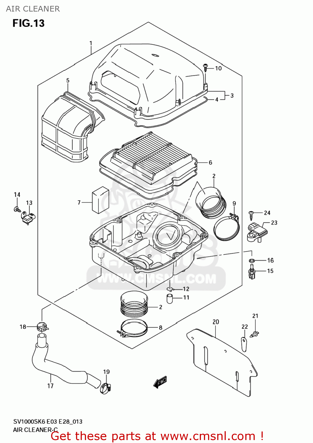 AIR CLEANER SV1000S 2007 (K7) USA (E03)