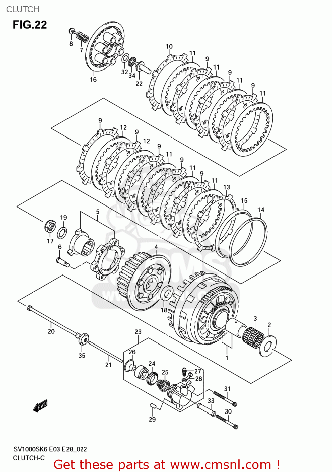 CLUTCH SV1000S 2007 (K7) USA (E03)