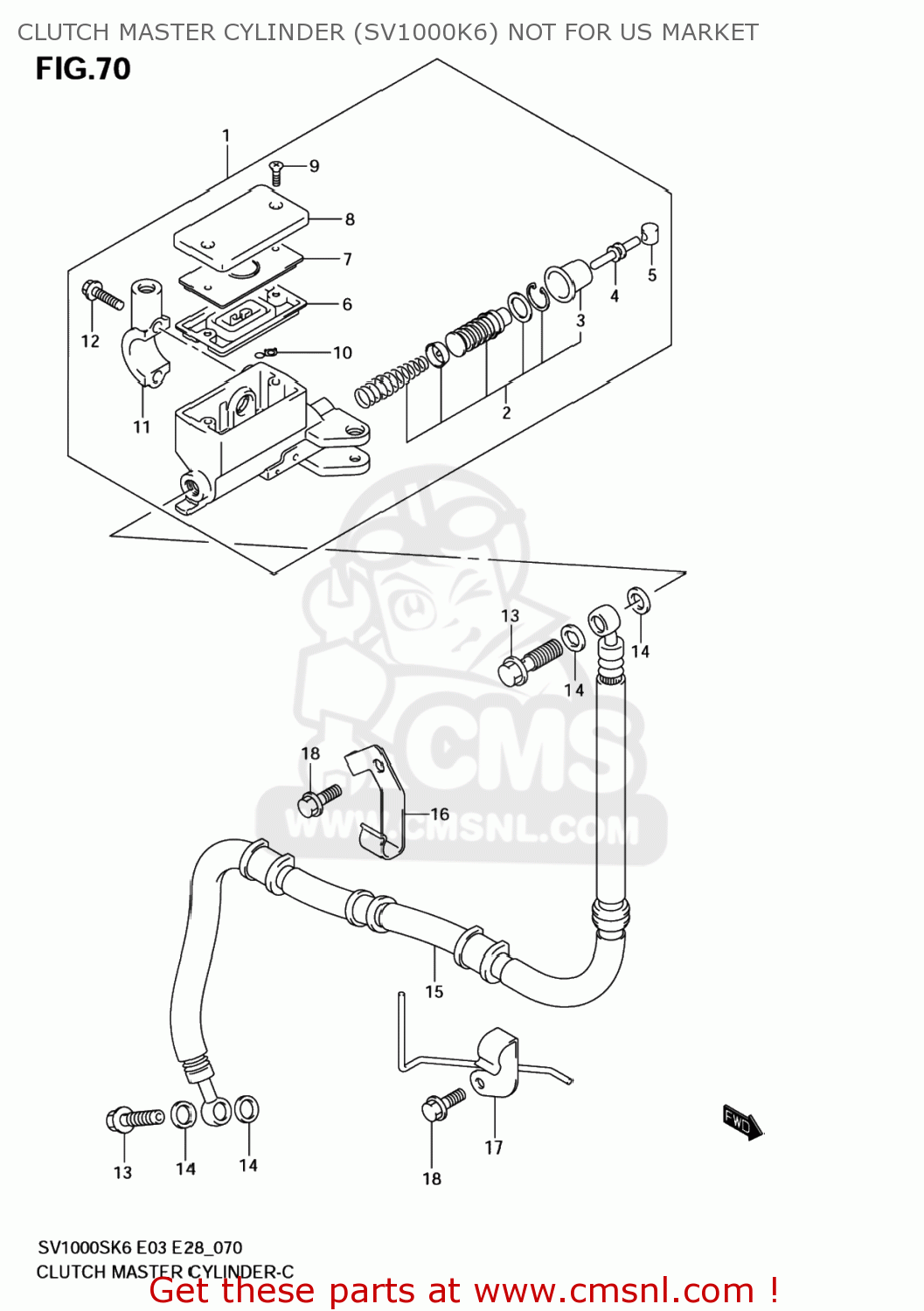 CLUTCH MASTER CYLINDER (SV1000K6) NOT FOR US MARKET SV1000S 2007 (K7) USA (E03)