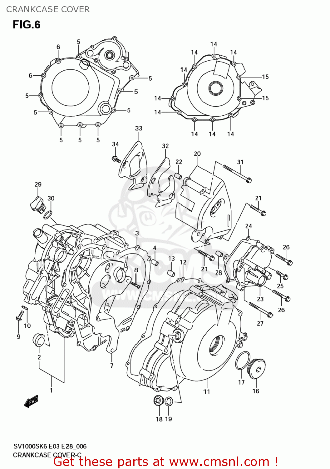 CRANKCASE COVER SV1000S 2007 (K7) USA (E03)