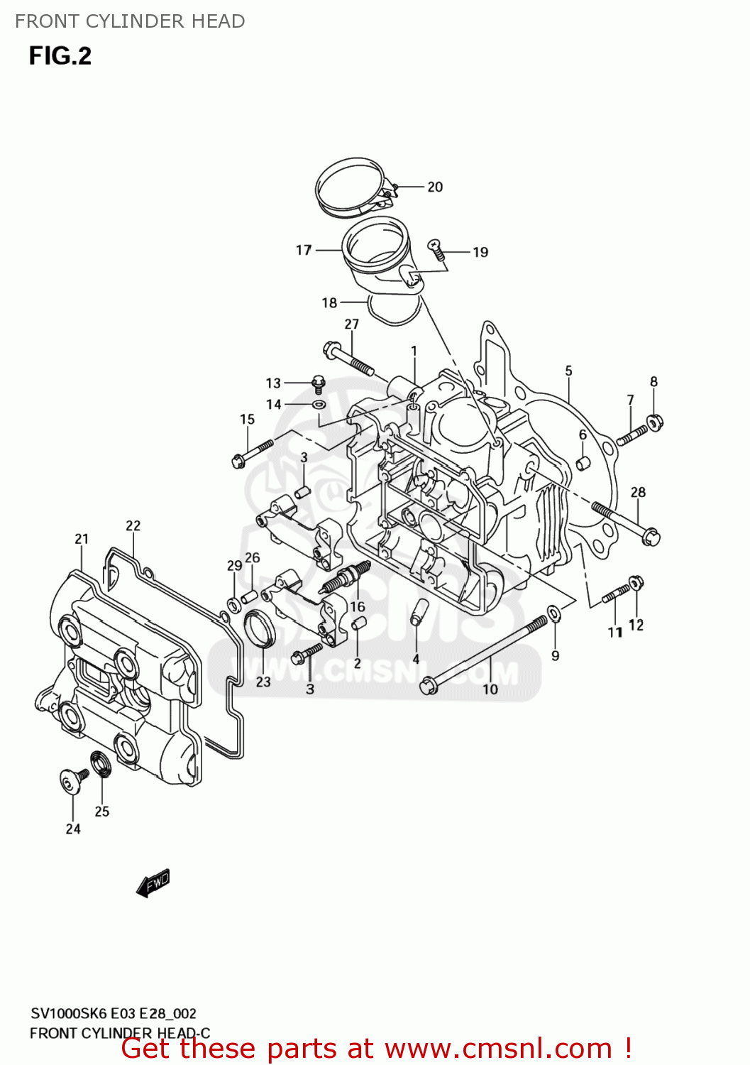 FRONT CYLINDER HEAD SV1000S 2007 (K7) USA (E03)