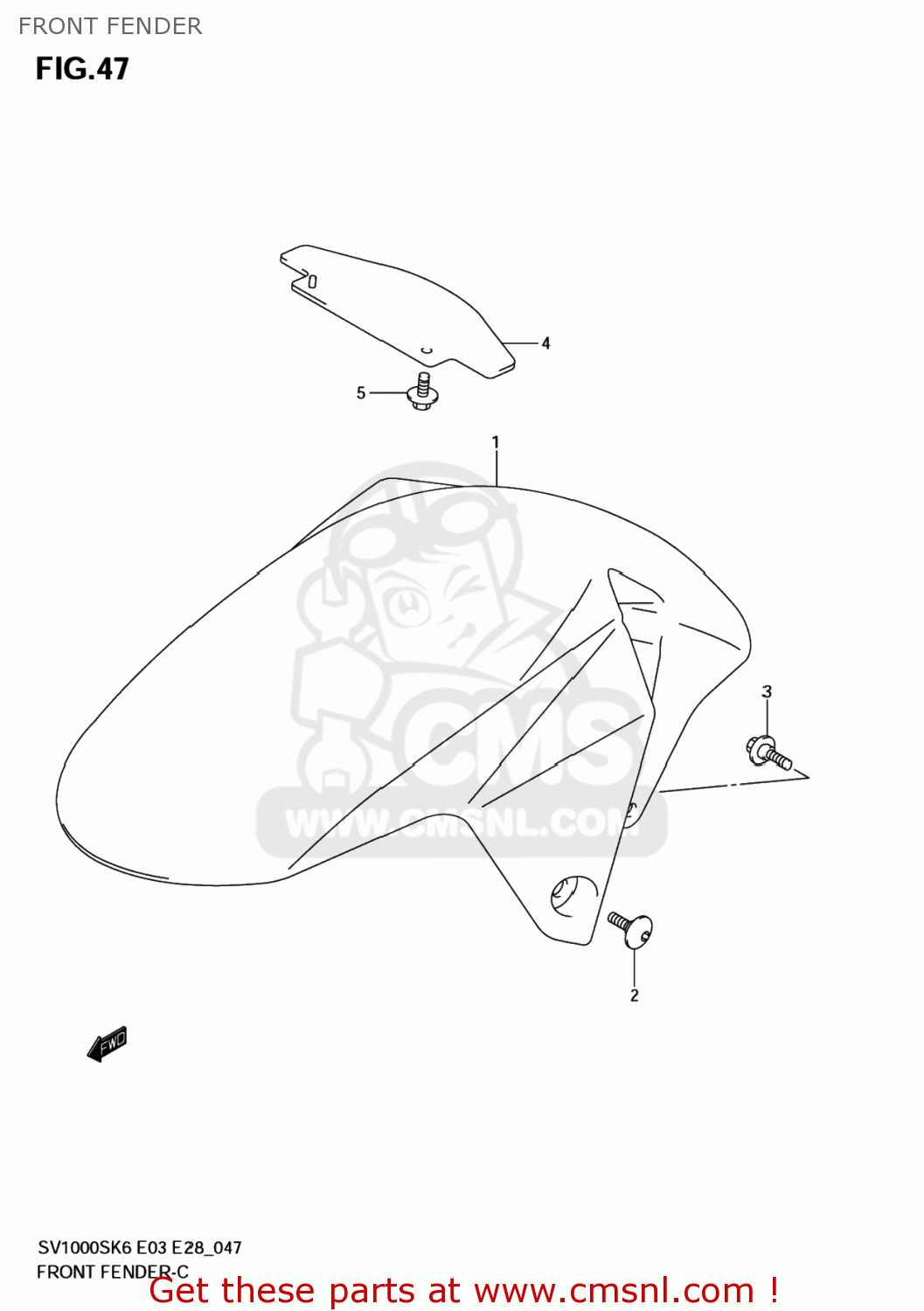 FRONT FENDER SV1000S 2007 (K7) USA (E03)