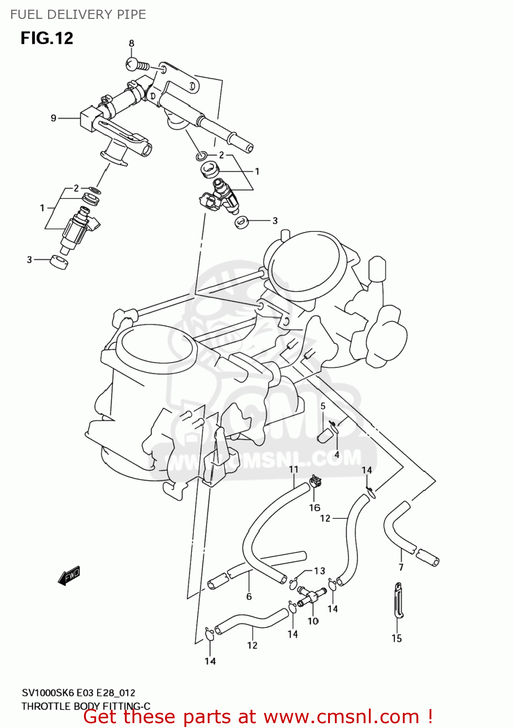 FUEL DELIVERY PIPE SV1000S 2007 (K7) USA (E03)