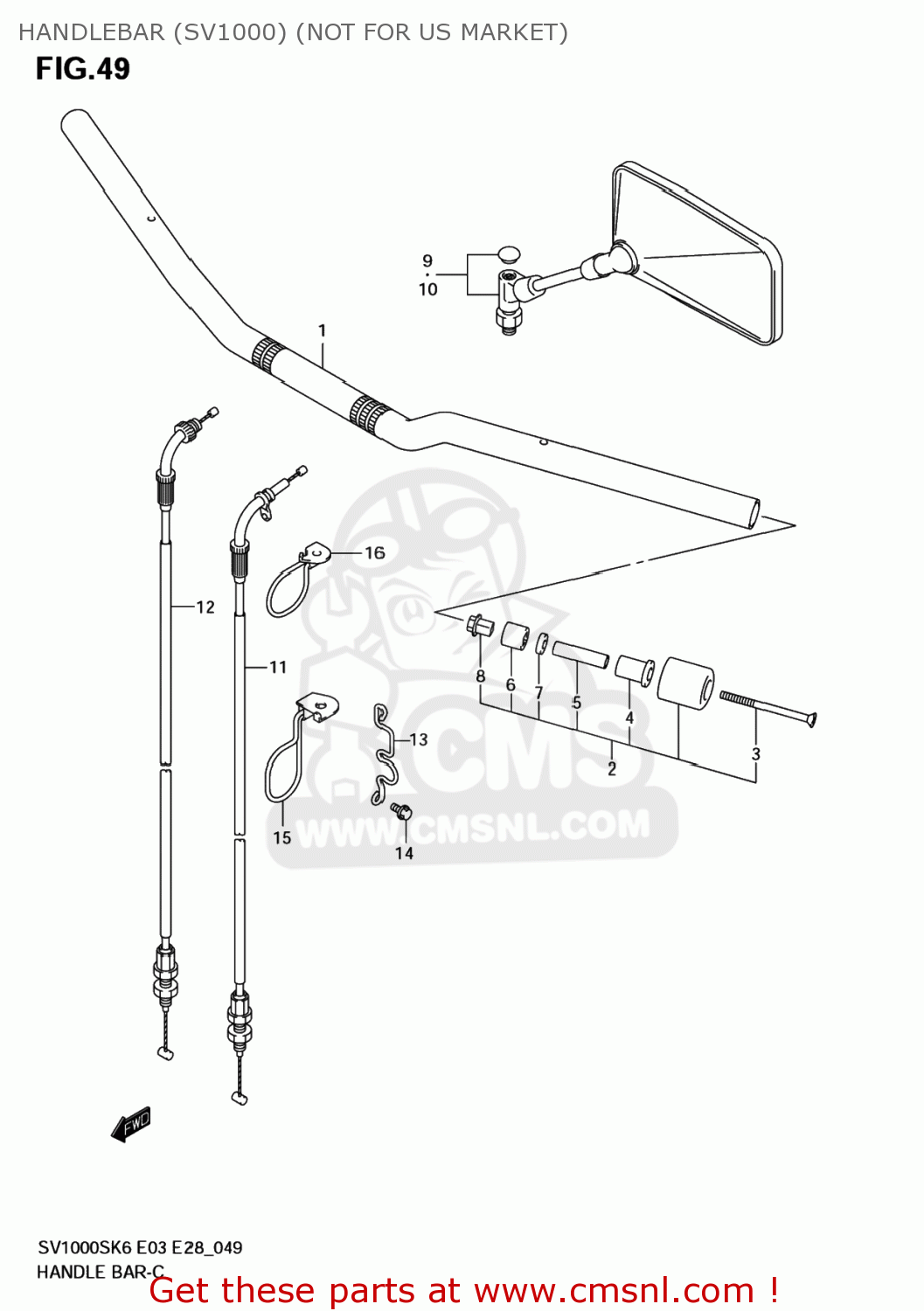 HANDLEBAR (SV1000) (NOT FOR US MARKET) SV1000S 2007 (K7) USA (E03)