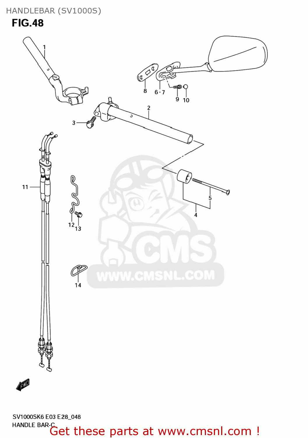HANDLEBAR (SV1000S) SV1000S 2007 (K7) USA (E03)
