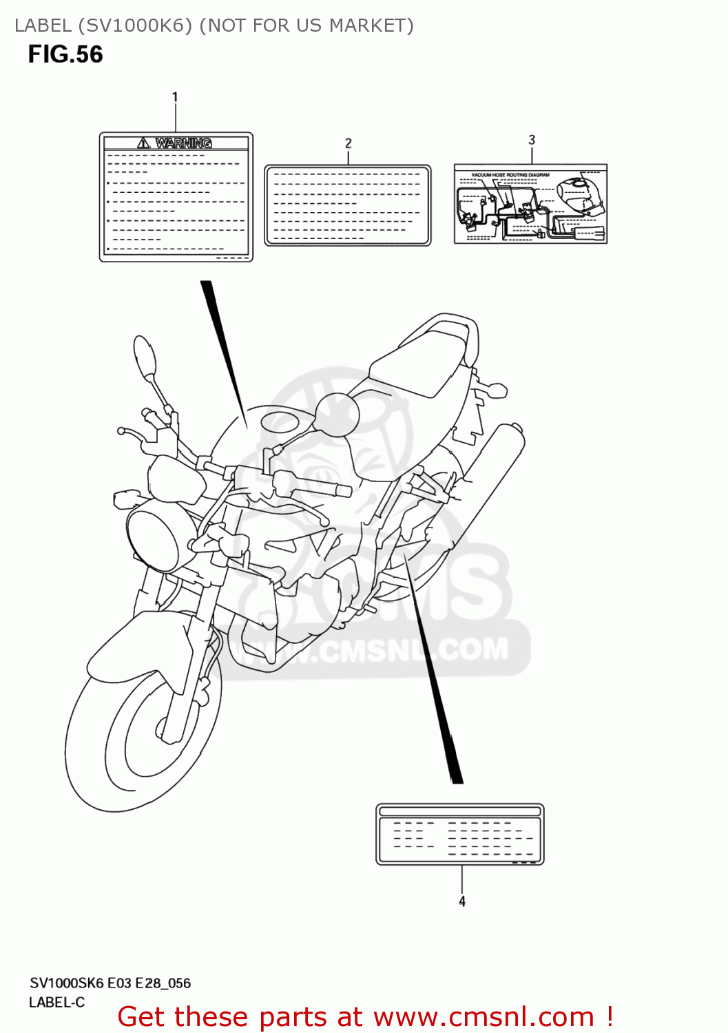 LABEL (SV1000K6) (NOT FOR US MARKET) SV1000S 2007 (K7) USA (E03)
