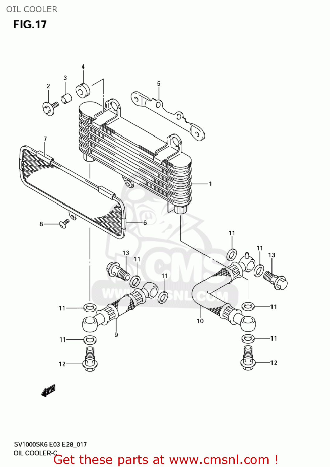 OIL COOLER SV1000S 2007 (K7) USA (E03)