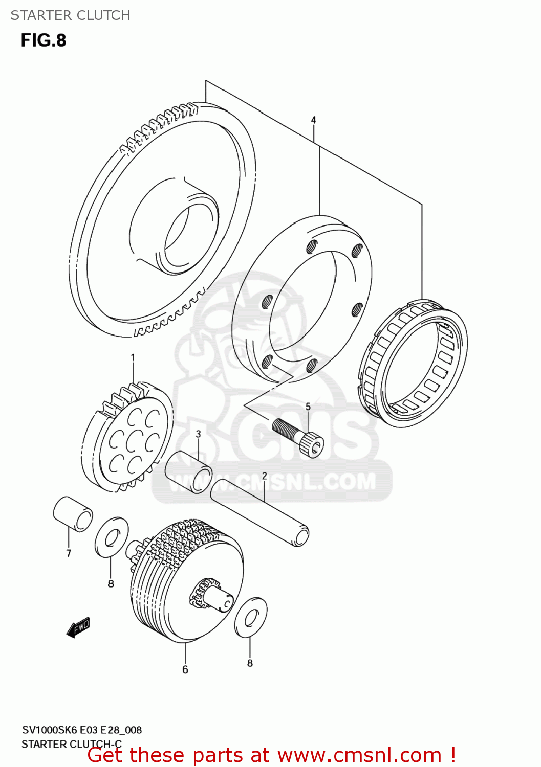 STARTER CLUTCH SV1000S 2007 (K7) USA (E03)