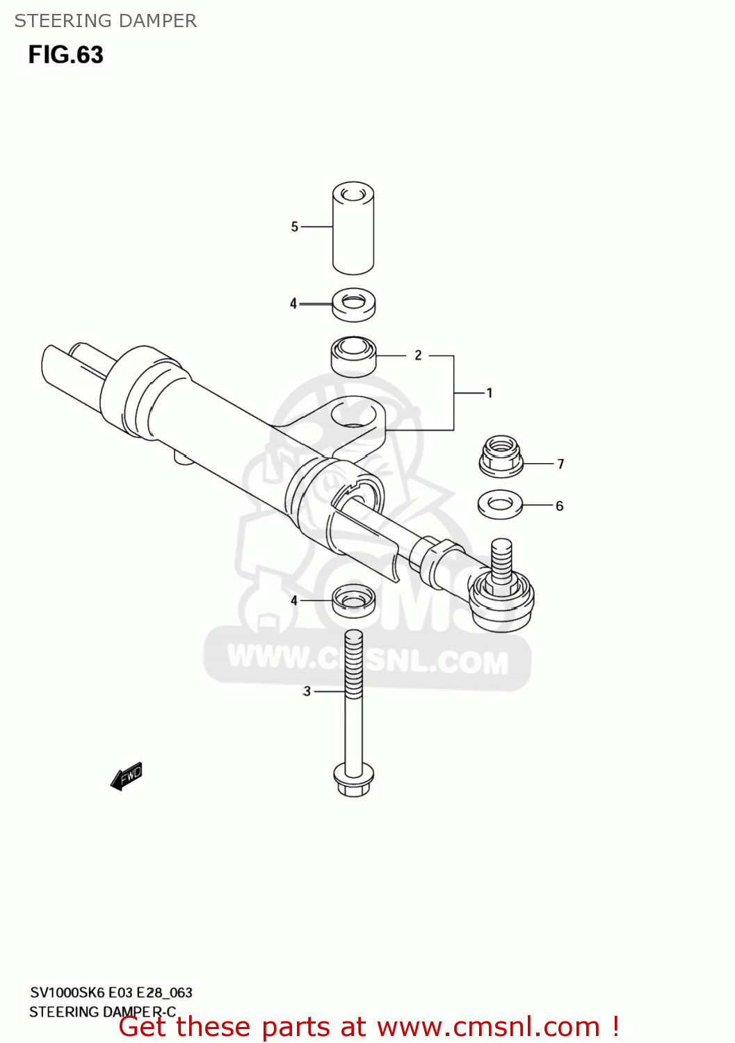 STEERING DAMPER SV1000S 2007 (K7) USA (E03)