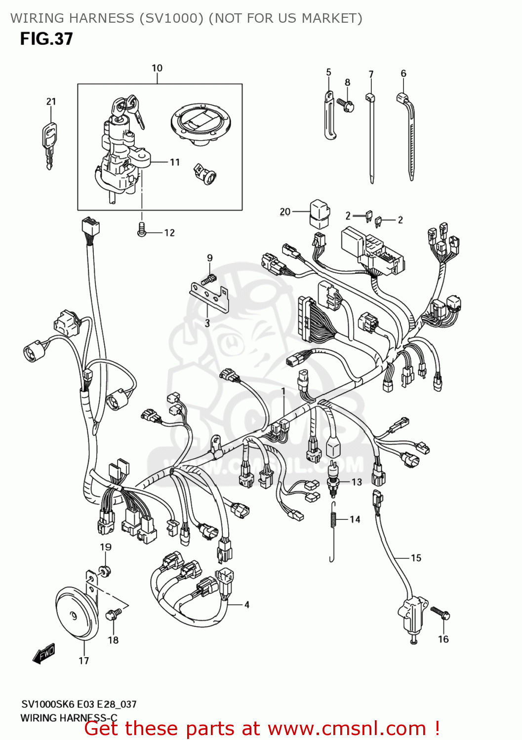 WIRING HARNESS (SV1000) (NOT FOR US MARKET) SV1000S 2007 (K7) USA (E03)