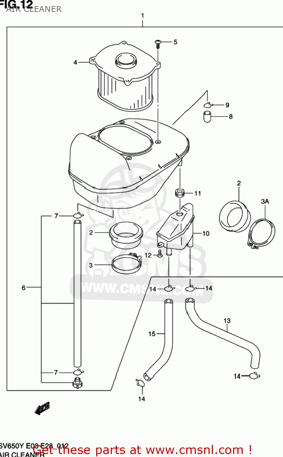AIR CLEANER SV650 1999 (X) USA (E03)