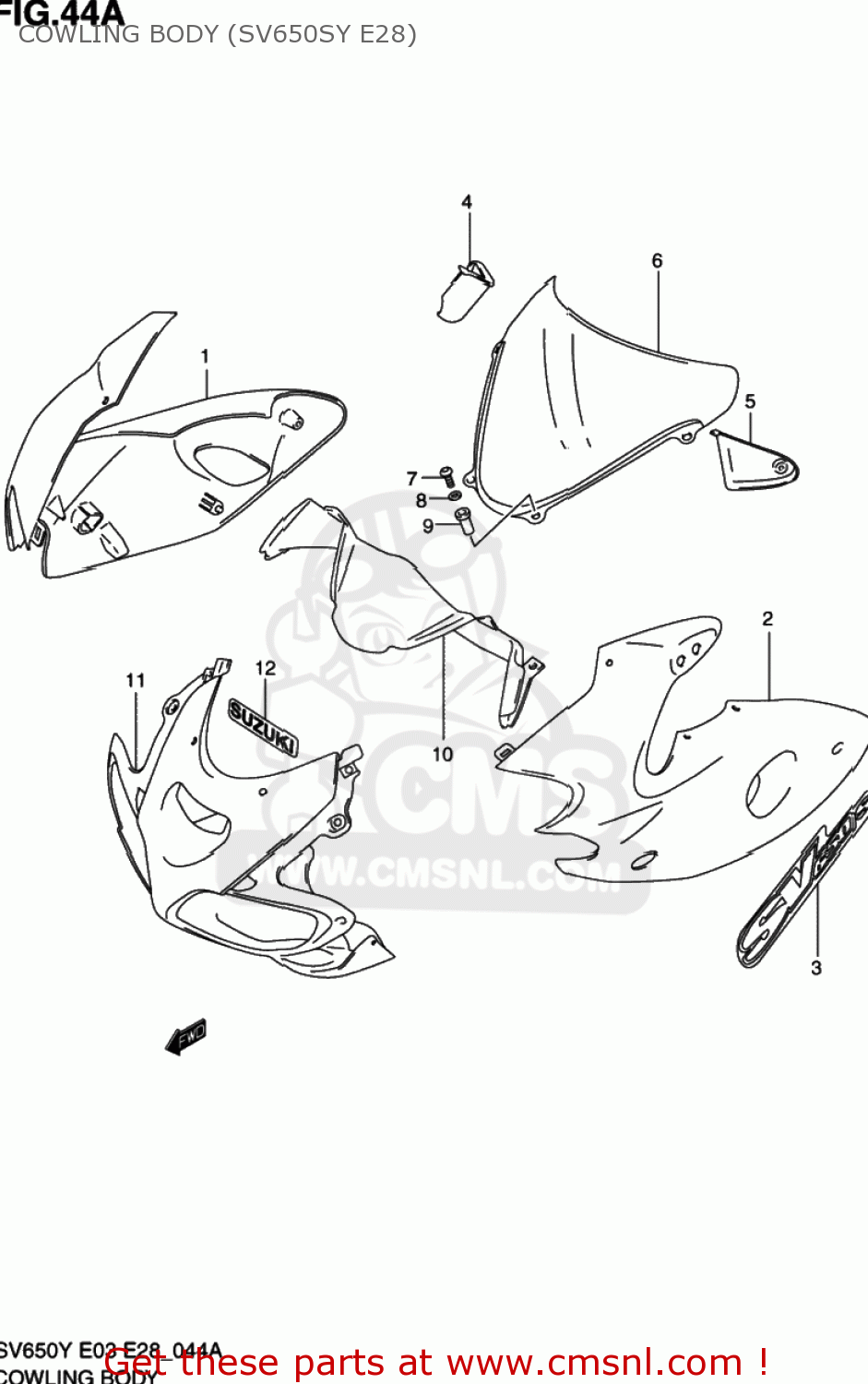 COWLING BODY (SV650SY E28) SV650 1999 (X) USA (E03)