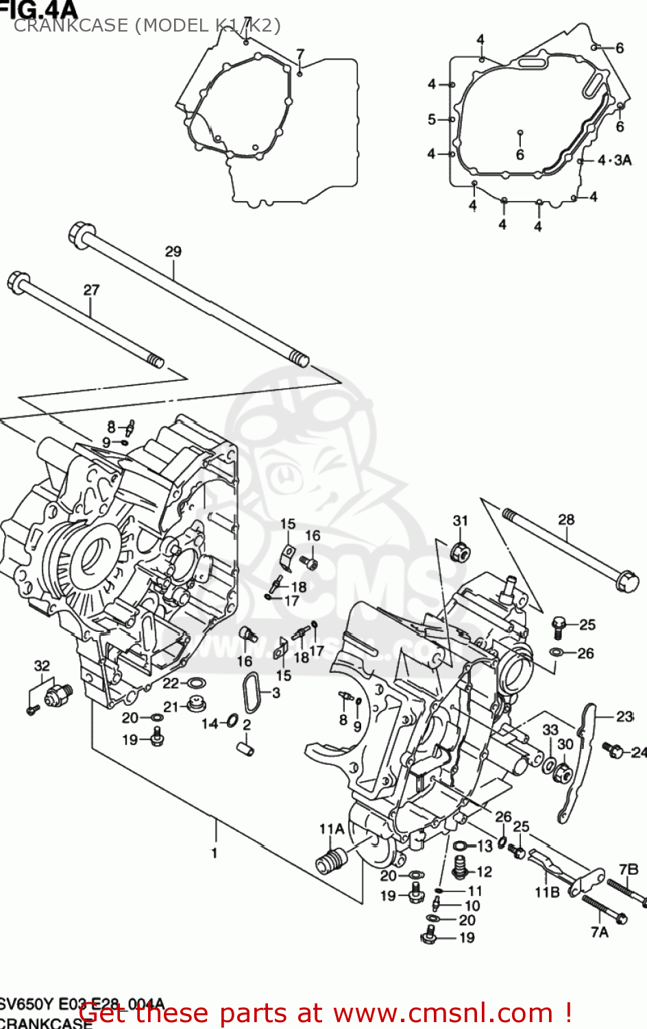 CRANKCASE (MODEL K1/K2) SV650 1999 (X) USA (E03)
