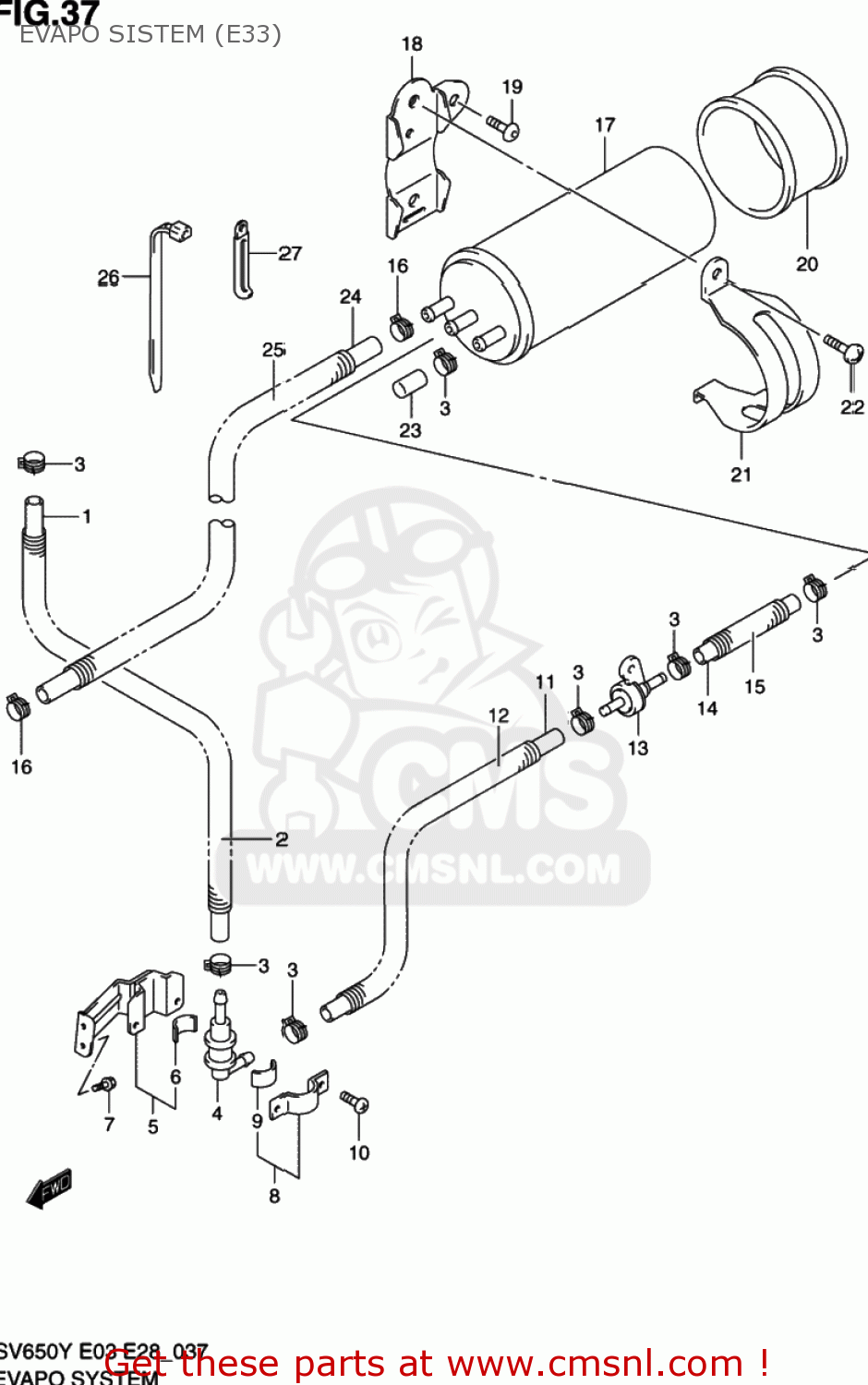 EVAPO SISTEM (E33) SV650 1999 (X) USA (E03)