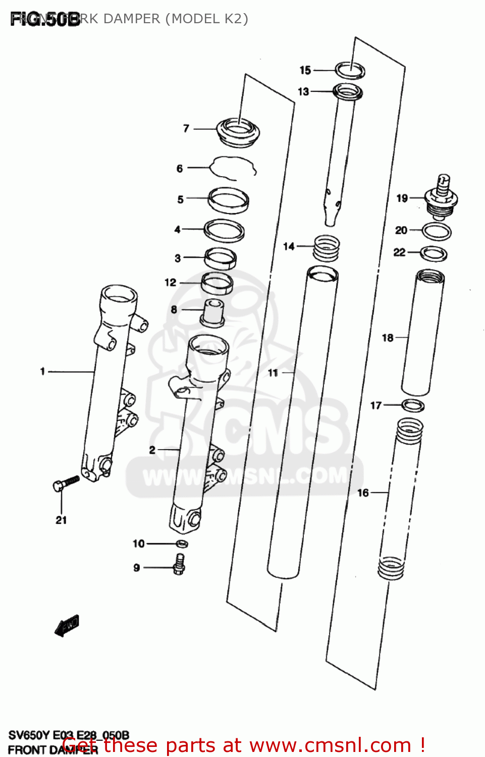 FRONT FORK DAMPER (MODEL K2) SV650 1999 (X) USA (E03)