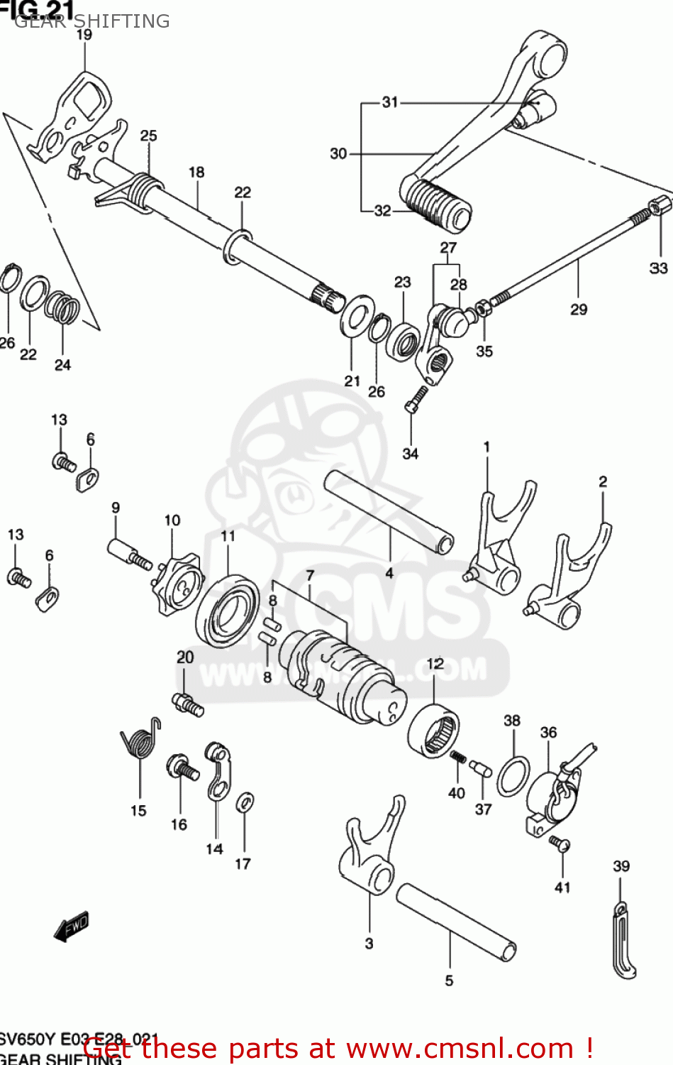 GEAR SHIFTING SV650 1999 (X) USA (E03)