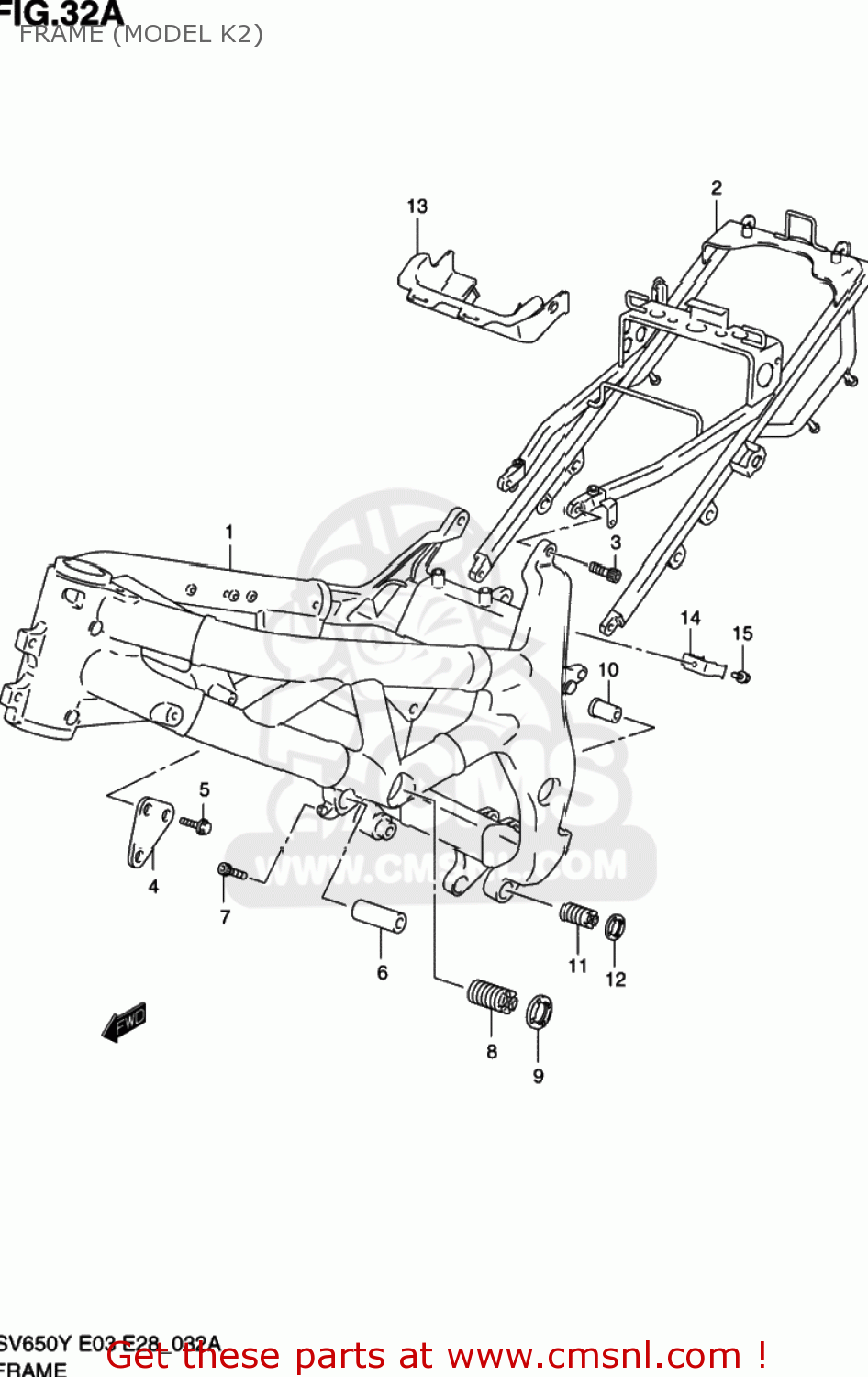 FRAME (MODEL K2) SV650 2000 (Y) USA (E03)