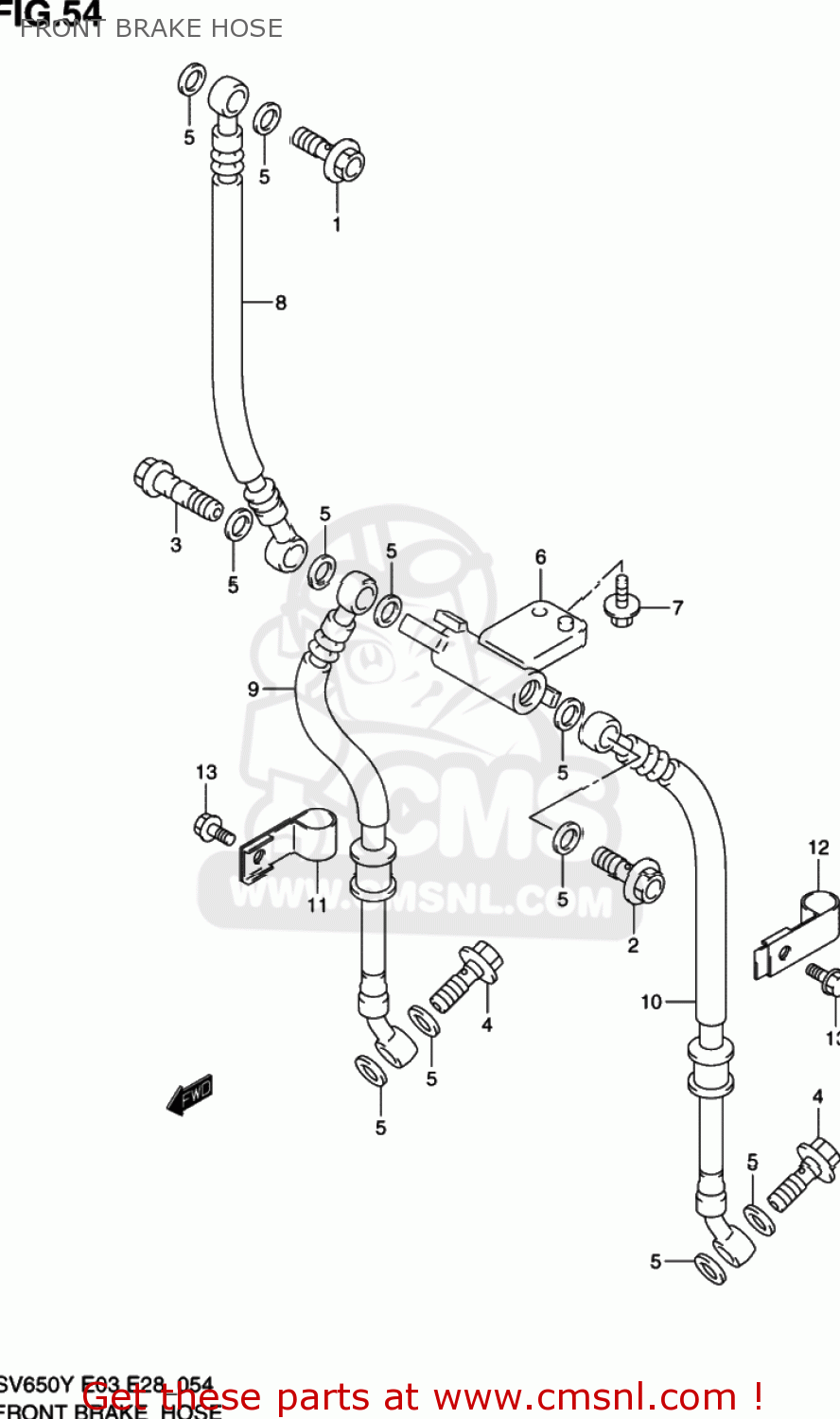 FRONT BRAKE HOSE SV650 2000 (Y) USA (E03)