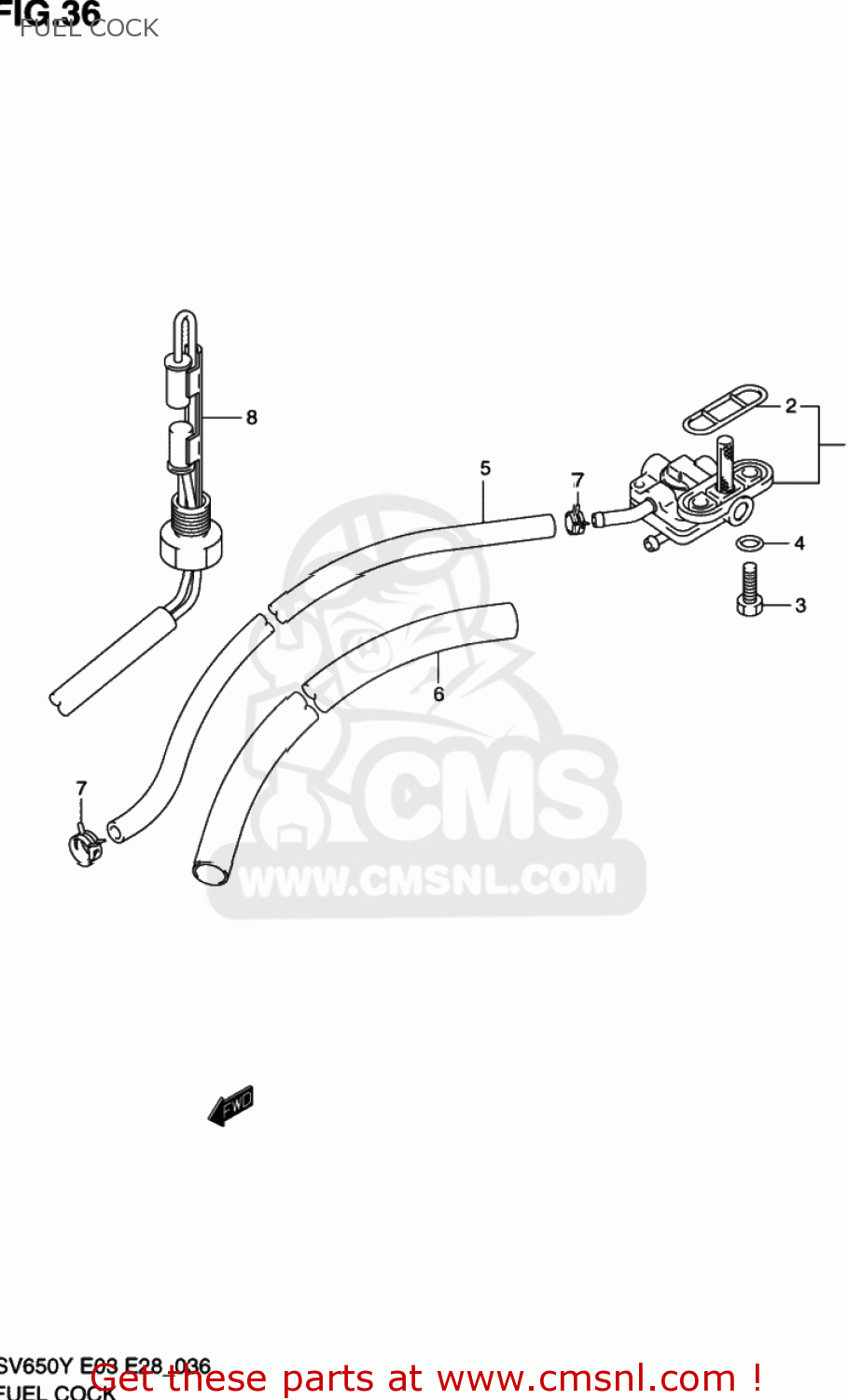 FUEL COCK SV650 2000 (Y) USA (E03)