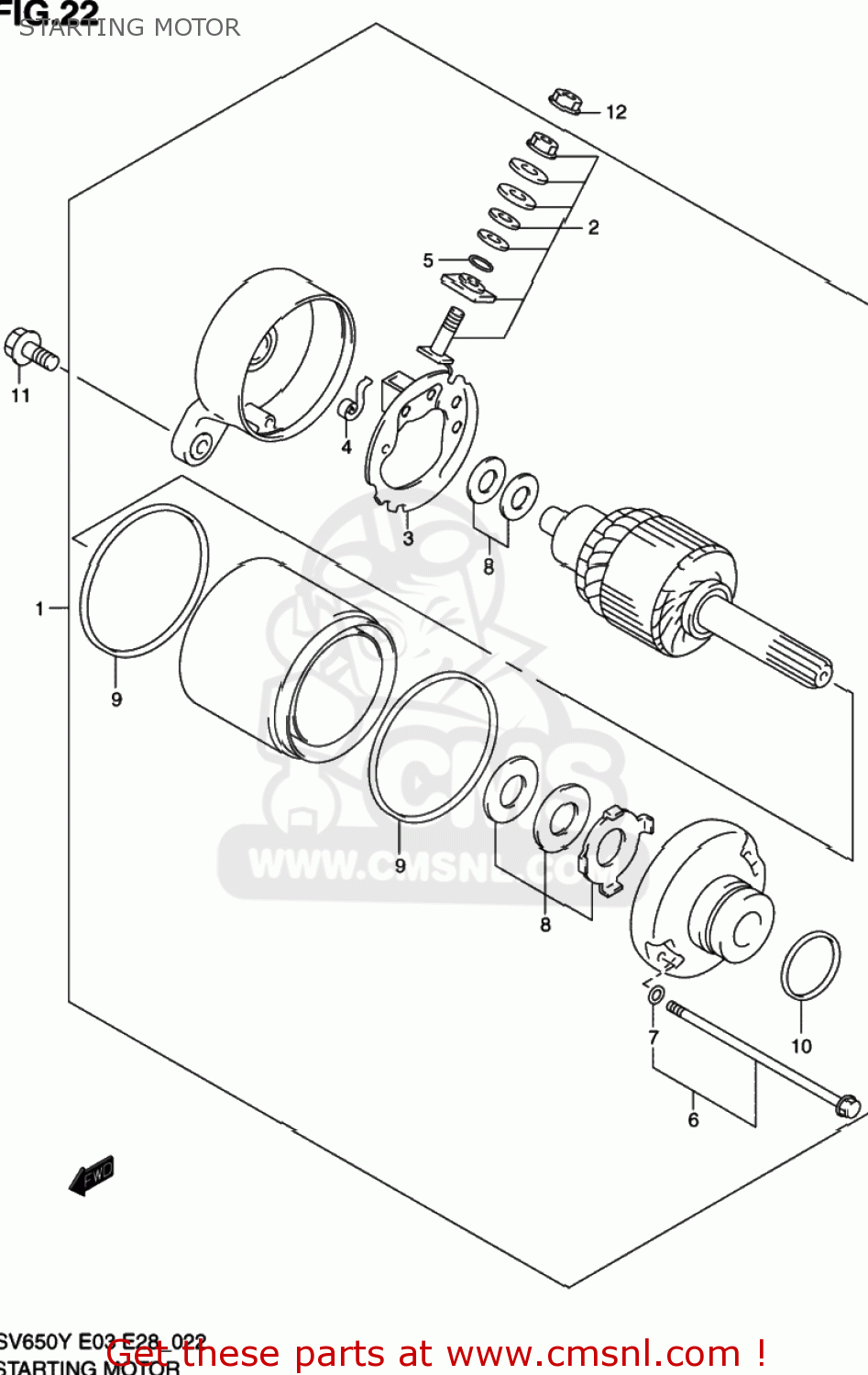 STARTING MOTOR SV650 2000 (Y) USA (E03)