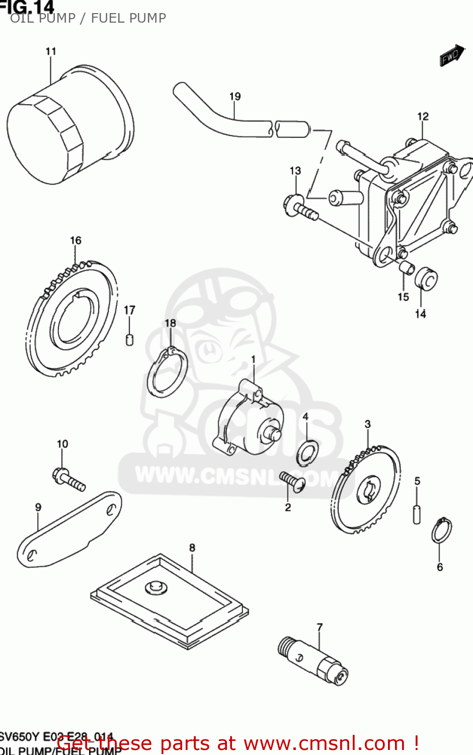 OIL PUMP / FUEL PUMP SV650 2001 (K1) USA (E03)