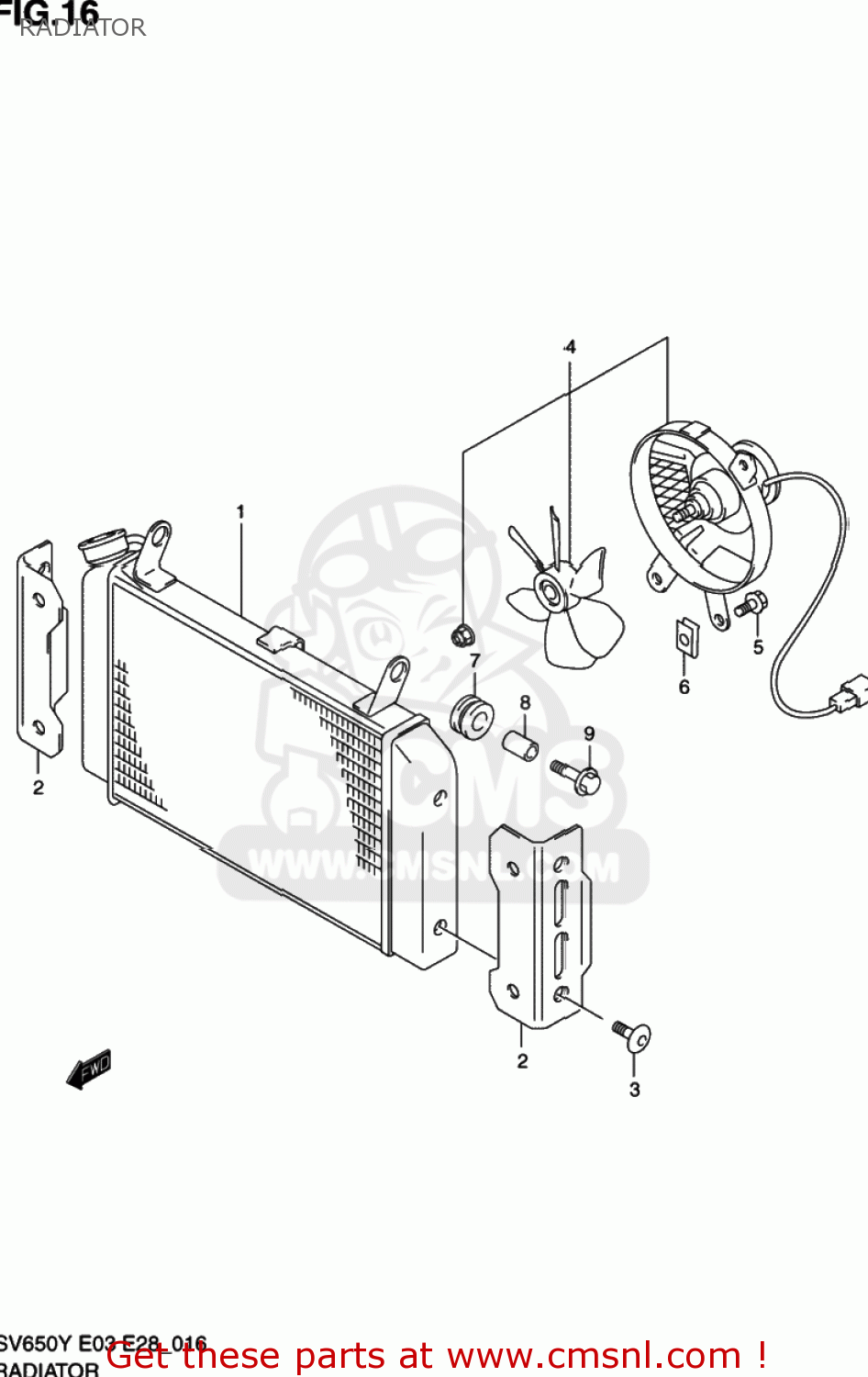 RADIATOR SV650 2001 (K1) USA (E03)