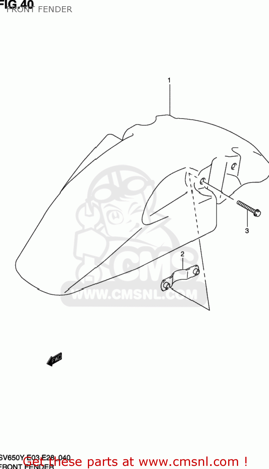 FRONT FENDER SV650 2002 (K2) USA (E03)