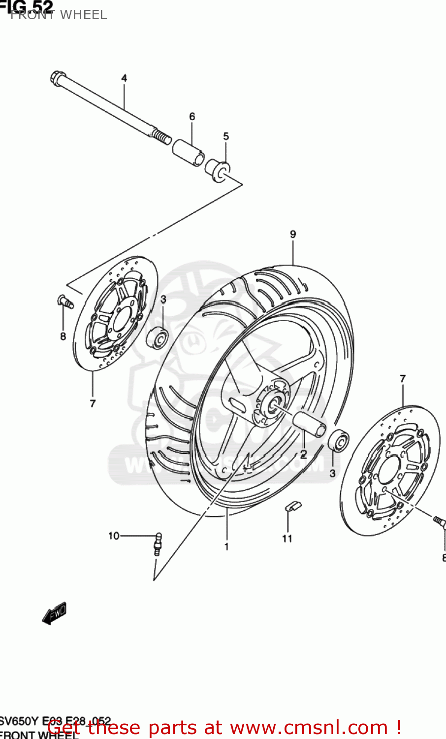 FRONT WHEEL SV650 2002 (K2) USA (E03)