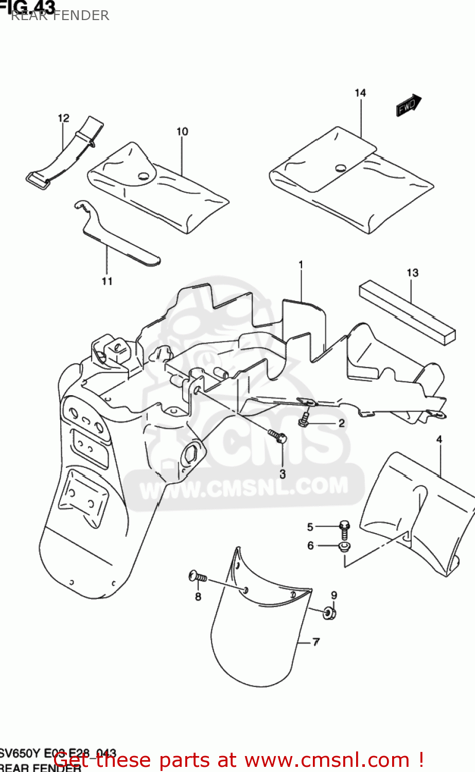 REAR FENDER SV650 2002 (K2) USA (E03)