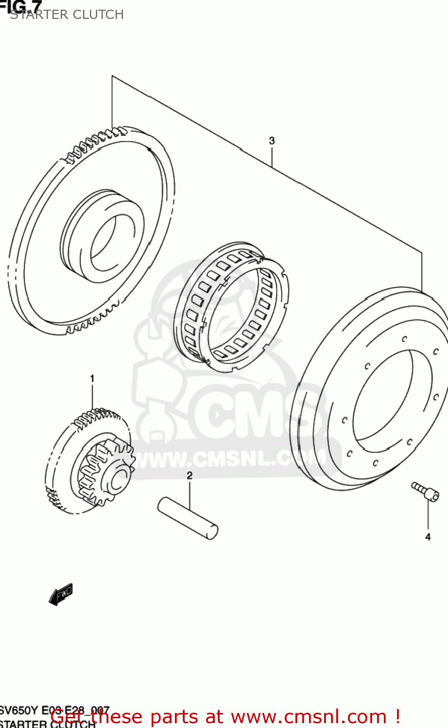 STARTER CLUTCH SV650 2002 (K2) USA (E03)