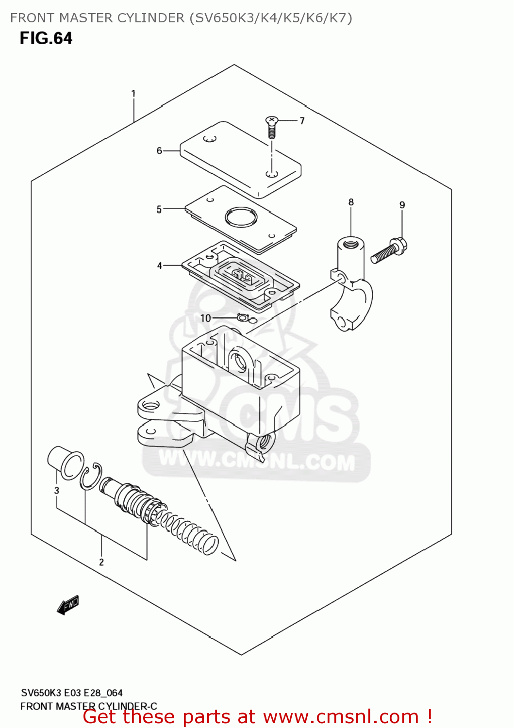 FRONT MASTER CYLINDER (SV650K3/K4/K5/K6/K7) SV650 2003 (K3) USA (E03)
