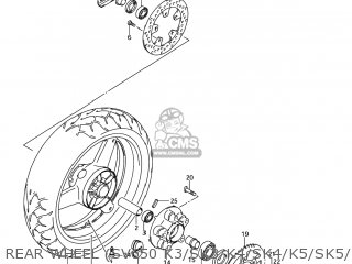 REAR WHEEL (SV650 K3/SK3/K4/SK4/K5/SK5/K6/SK6/K7/SK7) - SV650 2003 (K3) USA (E03)