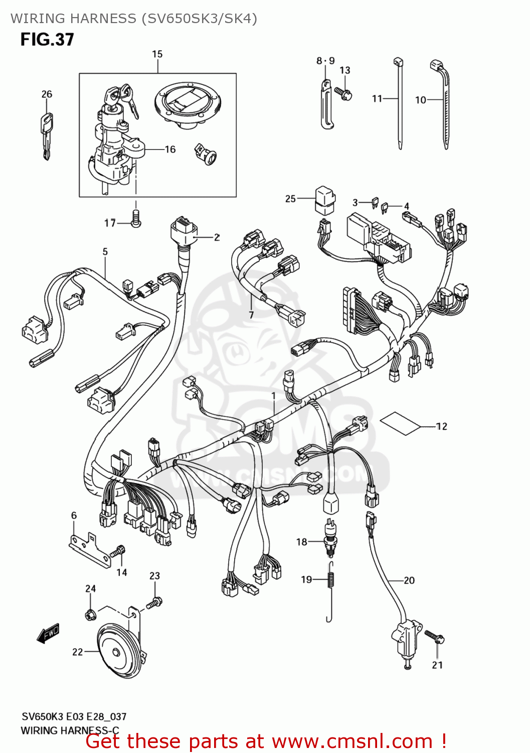 WIRING HARNESS (SV650SK3/SK4) SV650 2004 (K4) USA (E03)