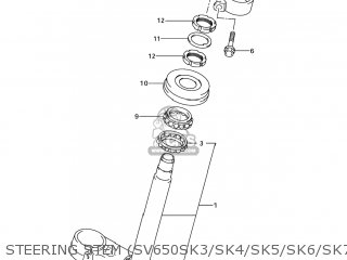 STEERING STEM (SV650SK3/SK4/SK5/SK6/SK7/SAK7) - SV650 2004 (K4) USA (E03)