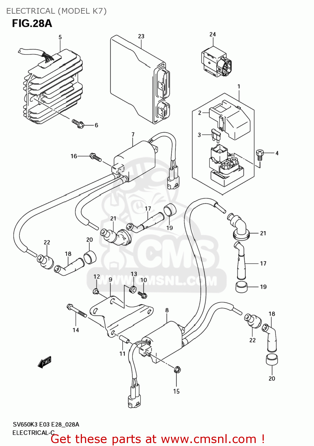 ELECTRICAL (MODEL K7) SV650 2005 (K5) USA (E03)