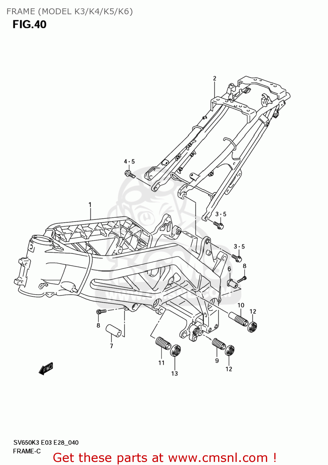FRAME (MODEL K3/K4/K5/K6) SV650 2005 (K5) USA (E03)