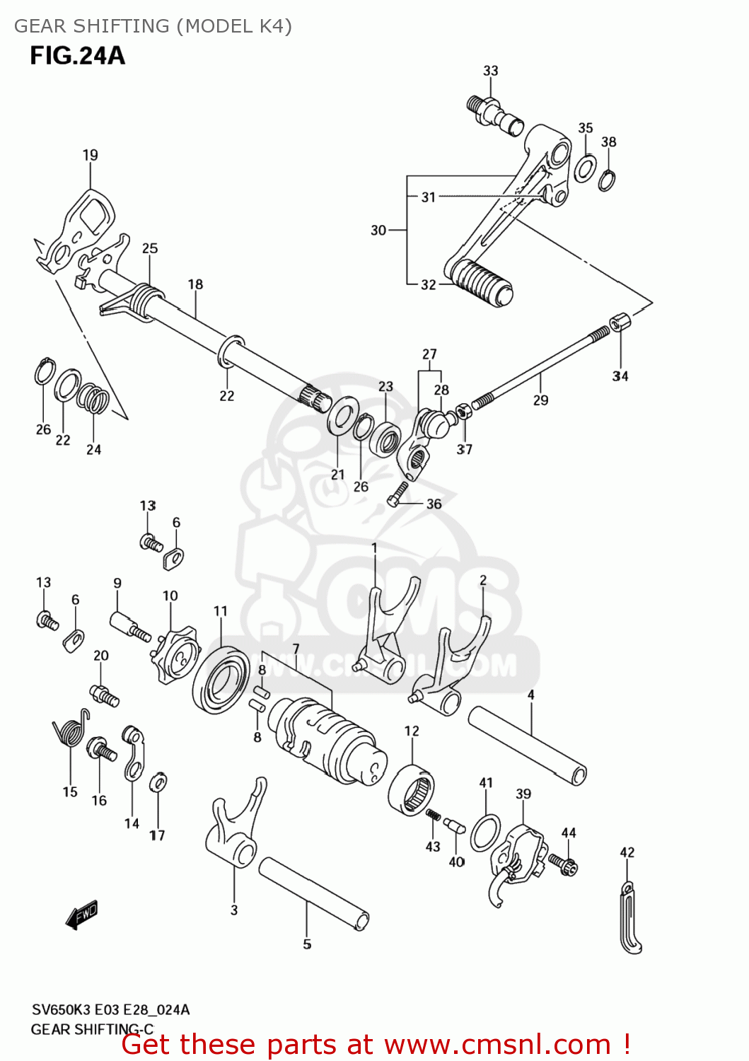 GEAR SHIFTING (MODEL K4) SV650 2005 (K5) USA (E03)