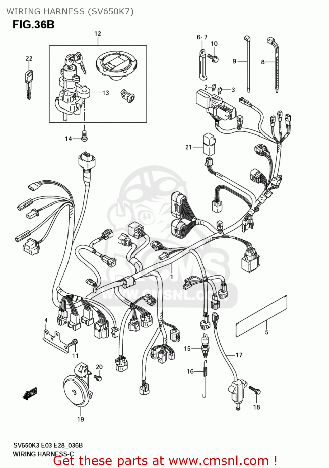 WIRING HARNESS (SV650K7) SV650 2005 (K5) USA (E03)