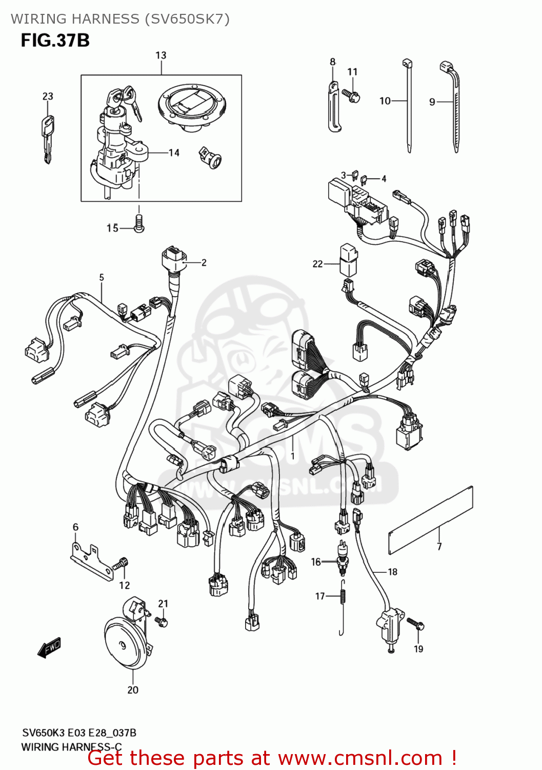 WIRING HARNESS (SV650SK7) SV650 2005 (K5) USA (E03)